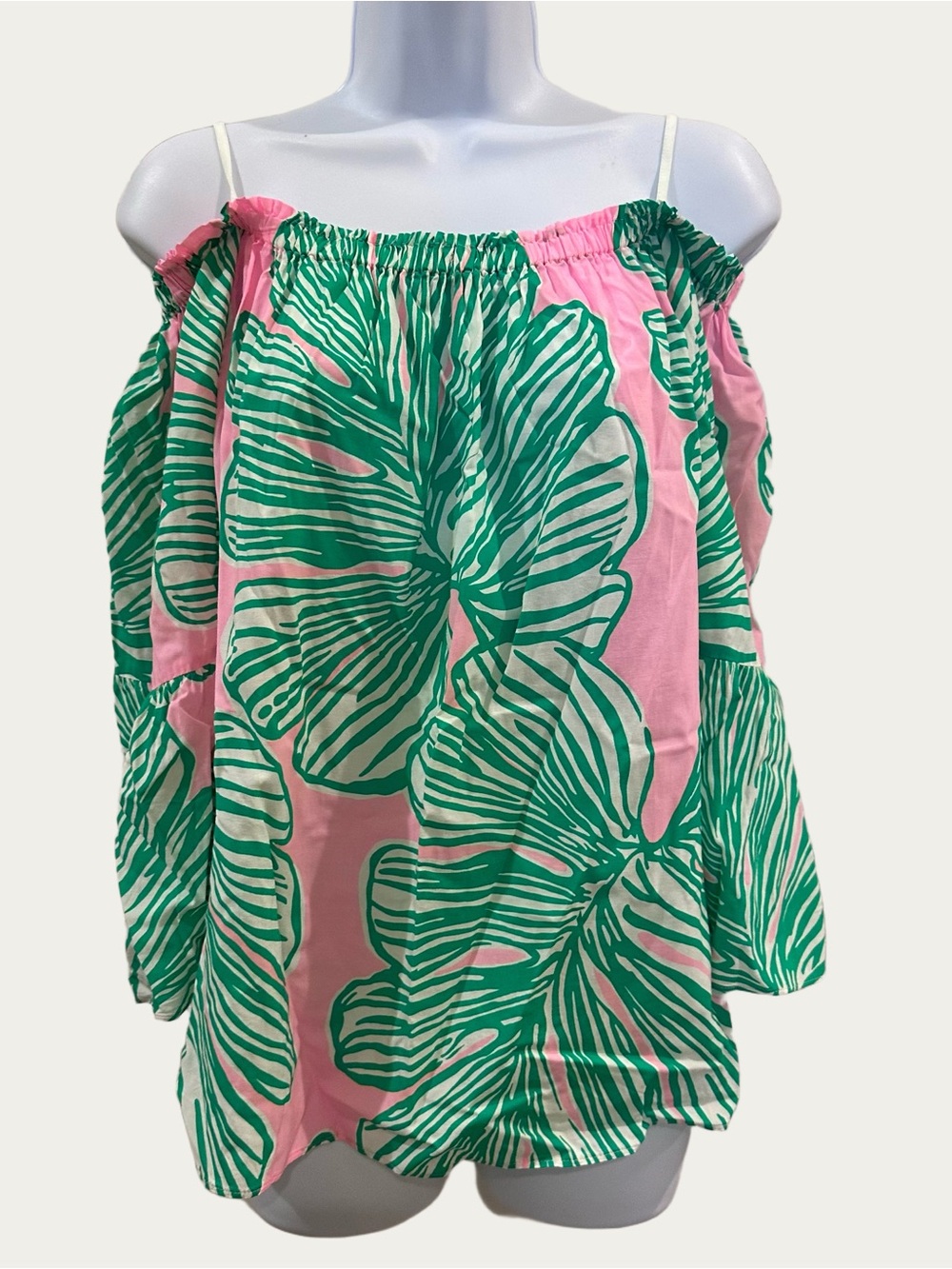 Lilly Pulitzer Nevie Off Shoulder Top Who Let the Fronds Out medium